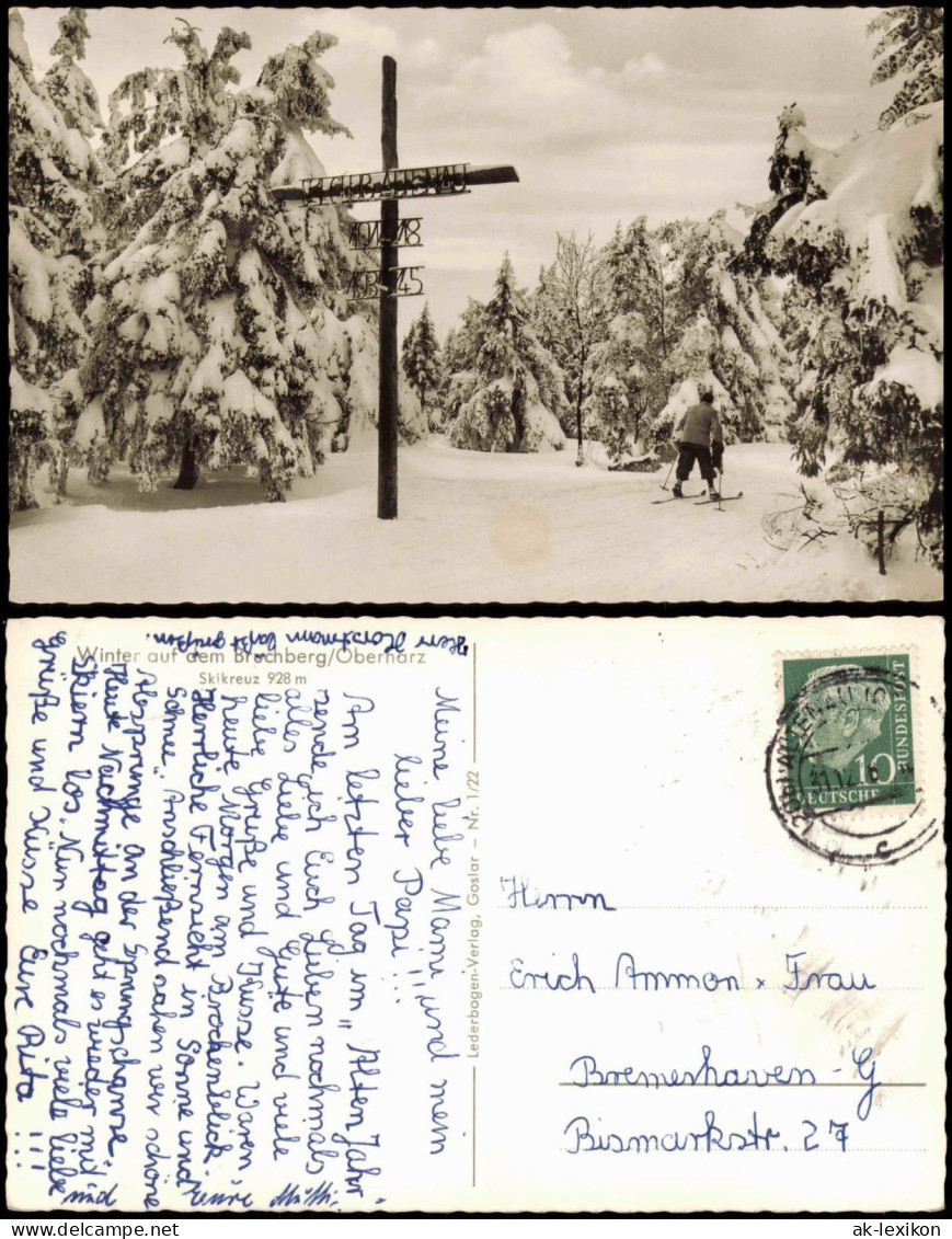 Ansichtskarte  Oberharz (Allgemein) Winter Auf Dem Brachberg Ski-Kreuz 1960 - Unclassified