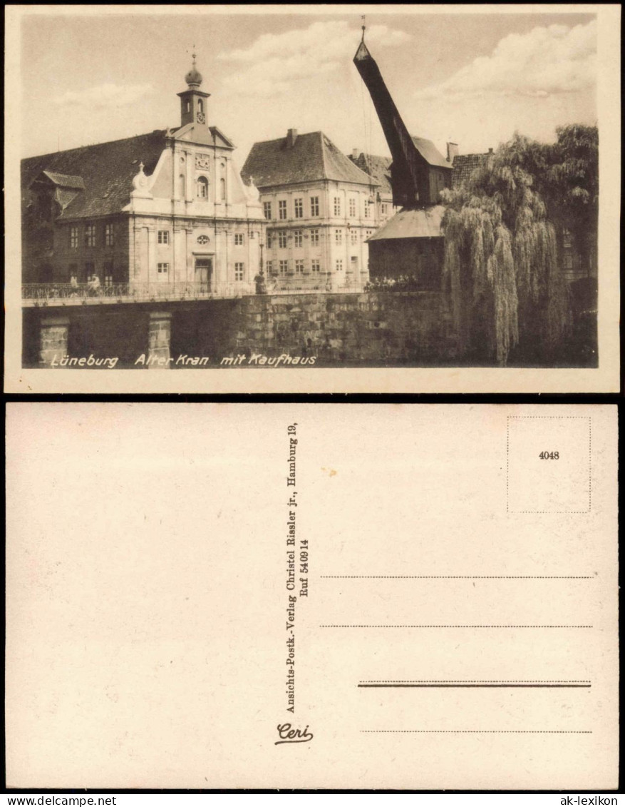 Ansichtskarte Lüneburg Alter Kran Mit Kaufhaus 1940 - Lüneburg