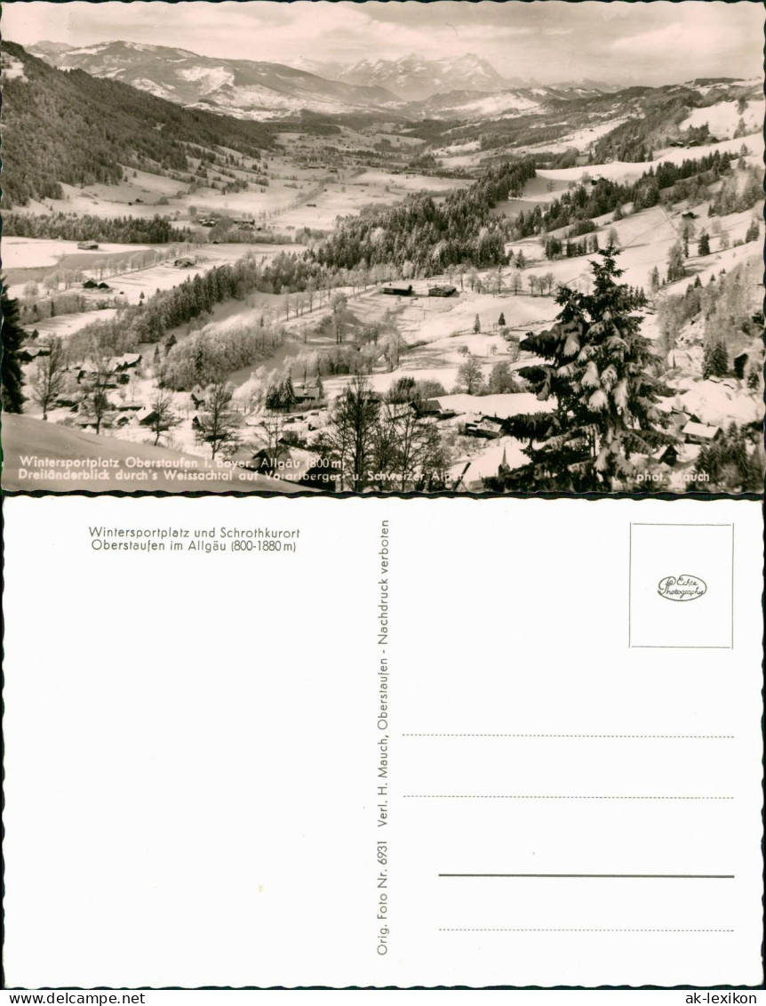 Ansichtskarte Oberstaufen Dreiländerblick Durch's Weissachtal Im Winter 1962 - Oberstaufen