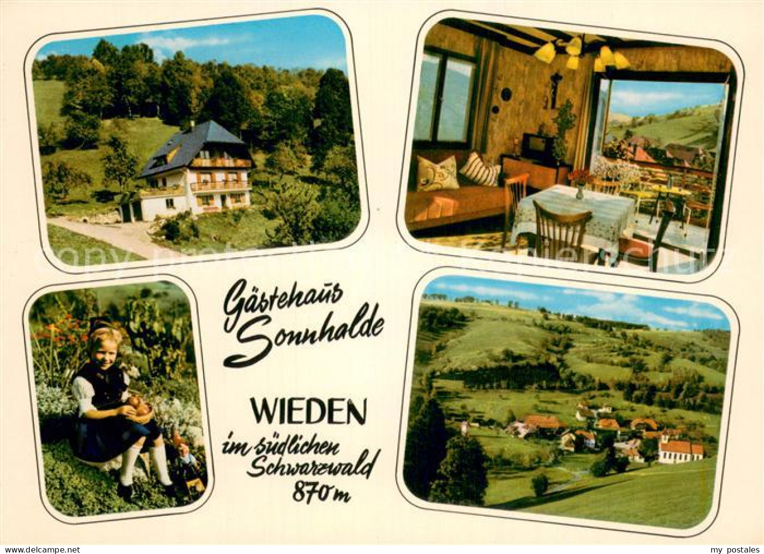 73778956 Wieden Schwarzwald Gaestehaus Sonnenhalde Gaststube Panorama Trachtenki - Autres & Non Classés