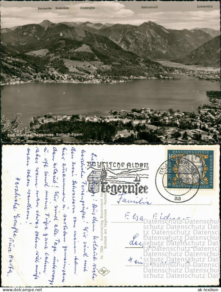 Bad Wiessee Panorama-Ansicht Mit Bad Wiessee, Tegernsee, Rottach-Egern 1960 - Bad Wiessee