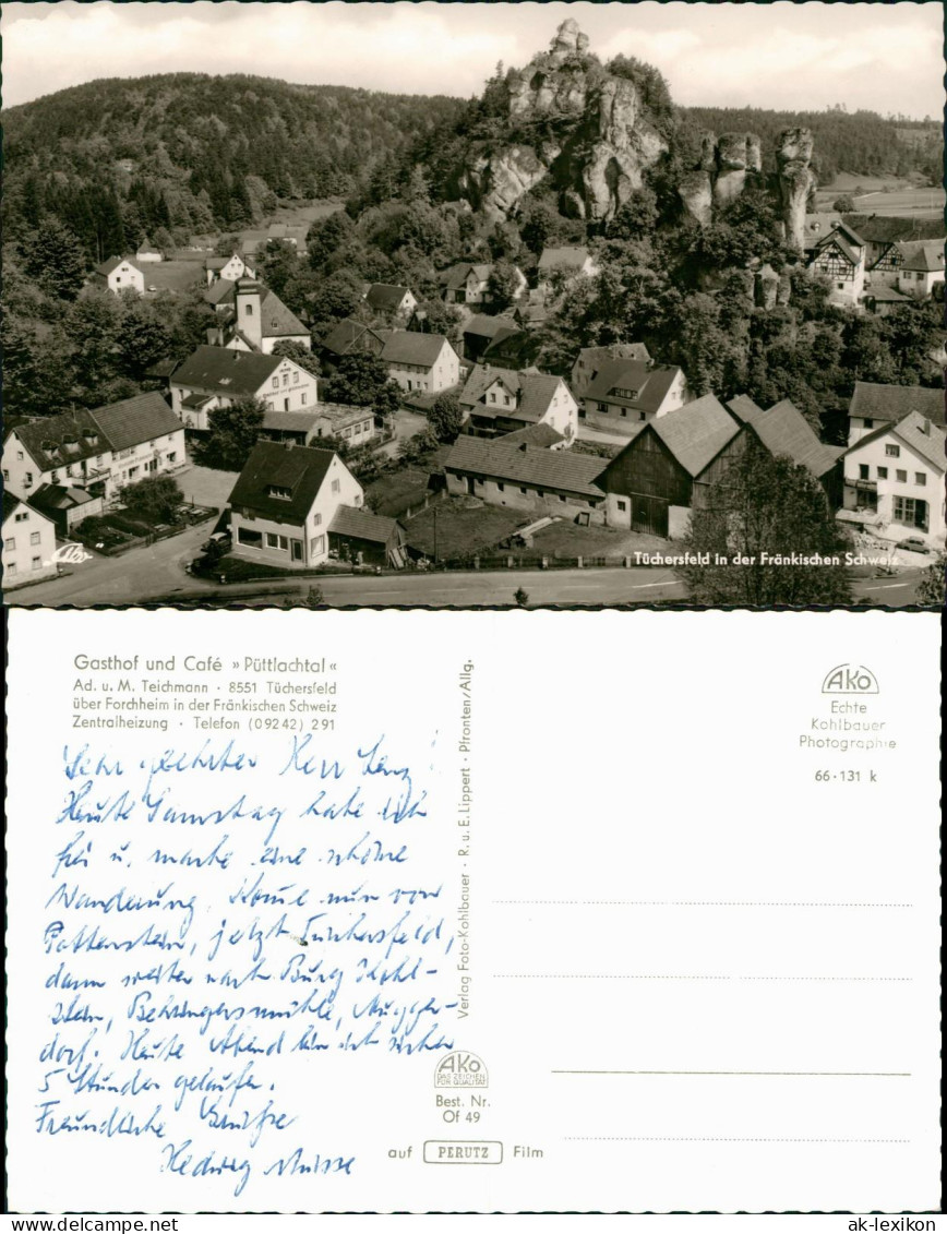 Tüchersfeld-Pottenstein Gasthof Und Café Püttlachtal Panorama-Ansicht 1966 - Pottenstein