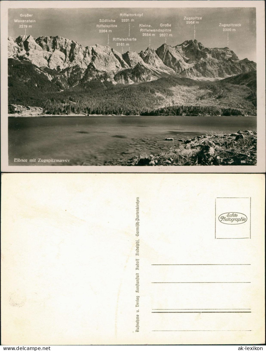 Ansichtskarte Garmisch-Partenkirchen Eibsee Mit Zugspitzmassiv 1940 - Garmisch-Partenkirchen