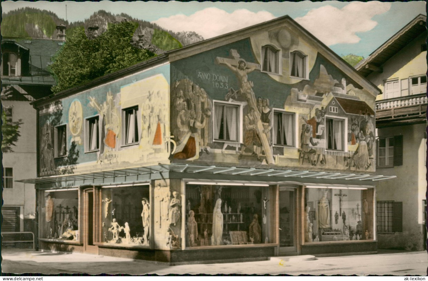 Ansichtskarte Oberammergau Haus Heinzeller Mit Wandfresken 1960 - Oberammergau