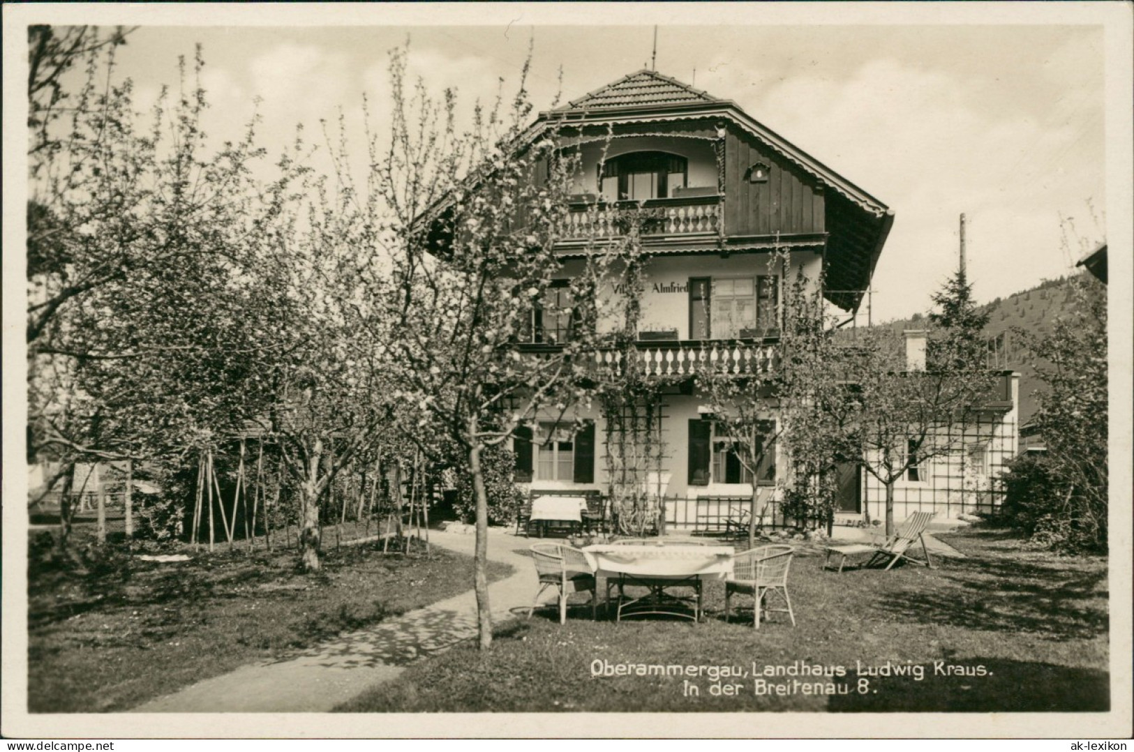 Ansichtskarte Oberammergau Landhaus Ludwig Kraus. In Der Breitenau 8. 1940 - Oberammergau