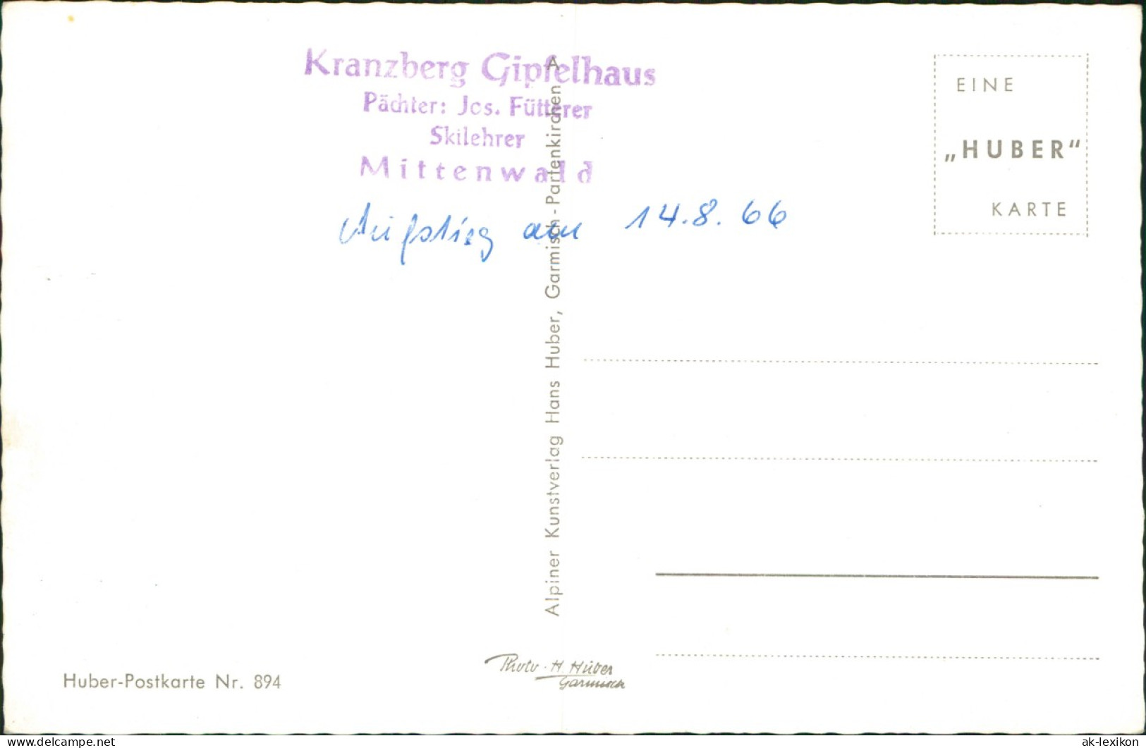 Ansichtskarte Mittenwald Kranzberg Gipfelhaus Gegen Karwendel 1962 - Mittenwald