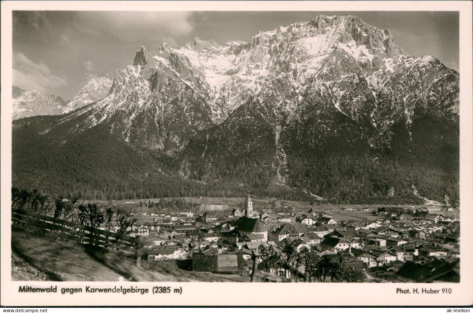 Ansichtskarte Mittenwald Blick Auf Die Stadt - Fotokarte 1938 - Mittenwald