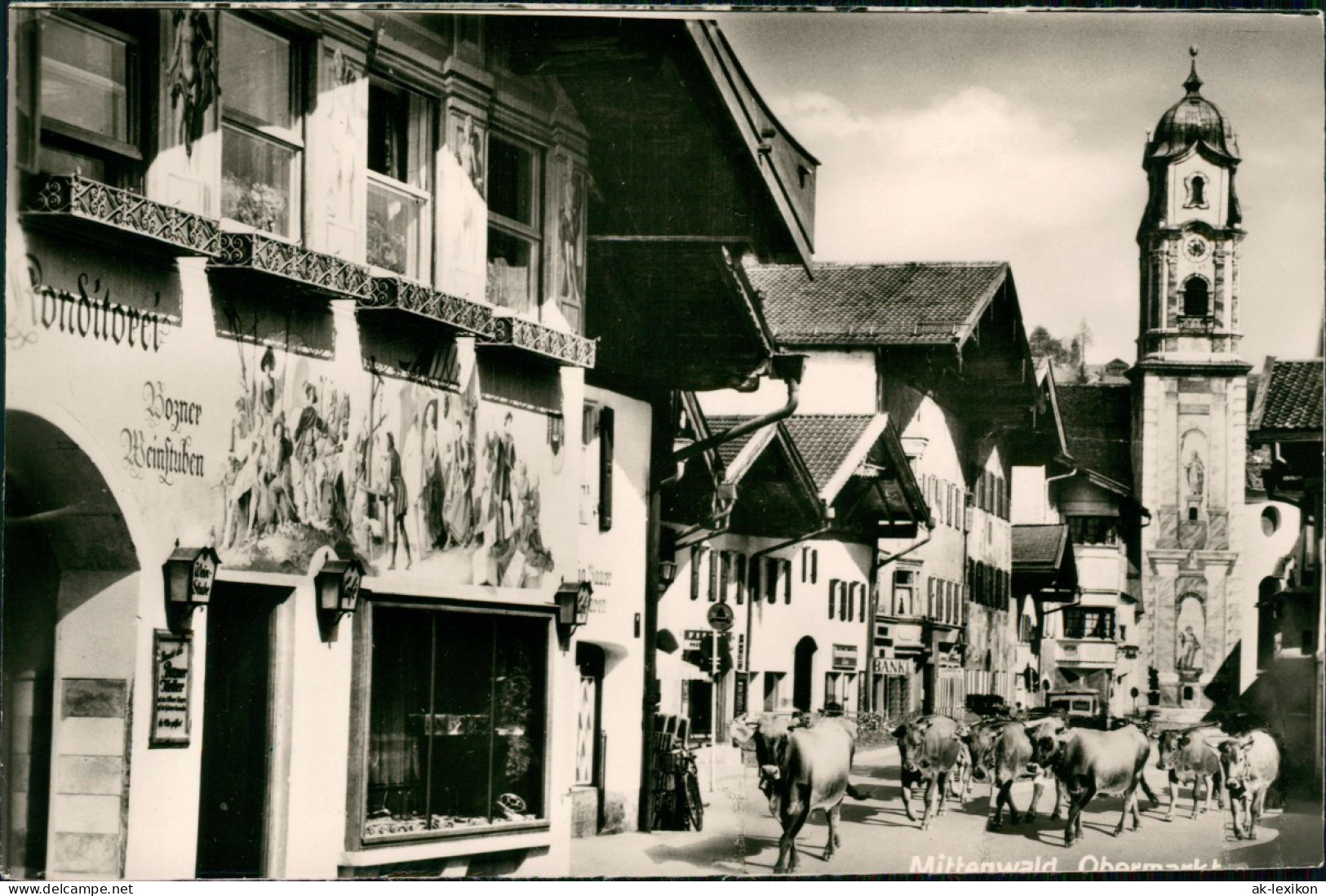 Ansichtskarte Mittenwald Obermarkt 1961 - Mittenwald