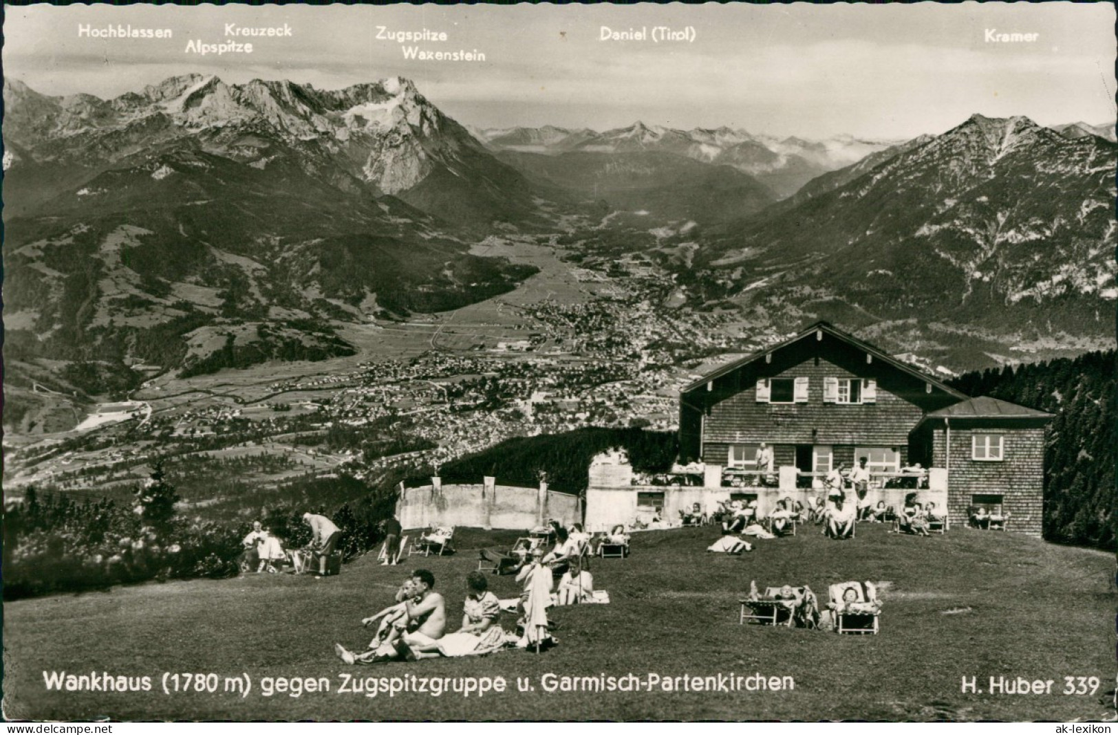 Ansichtskarte Garmisch-Partenkirchen Wankhaus, Sonnenliegen - Talblick 1958 - Garmisch-Partenkirchen