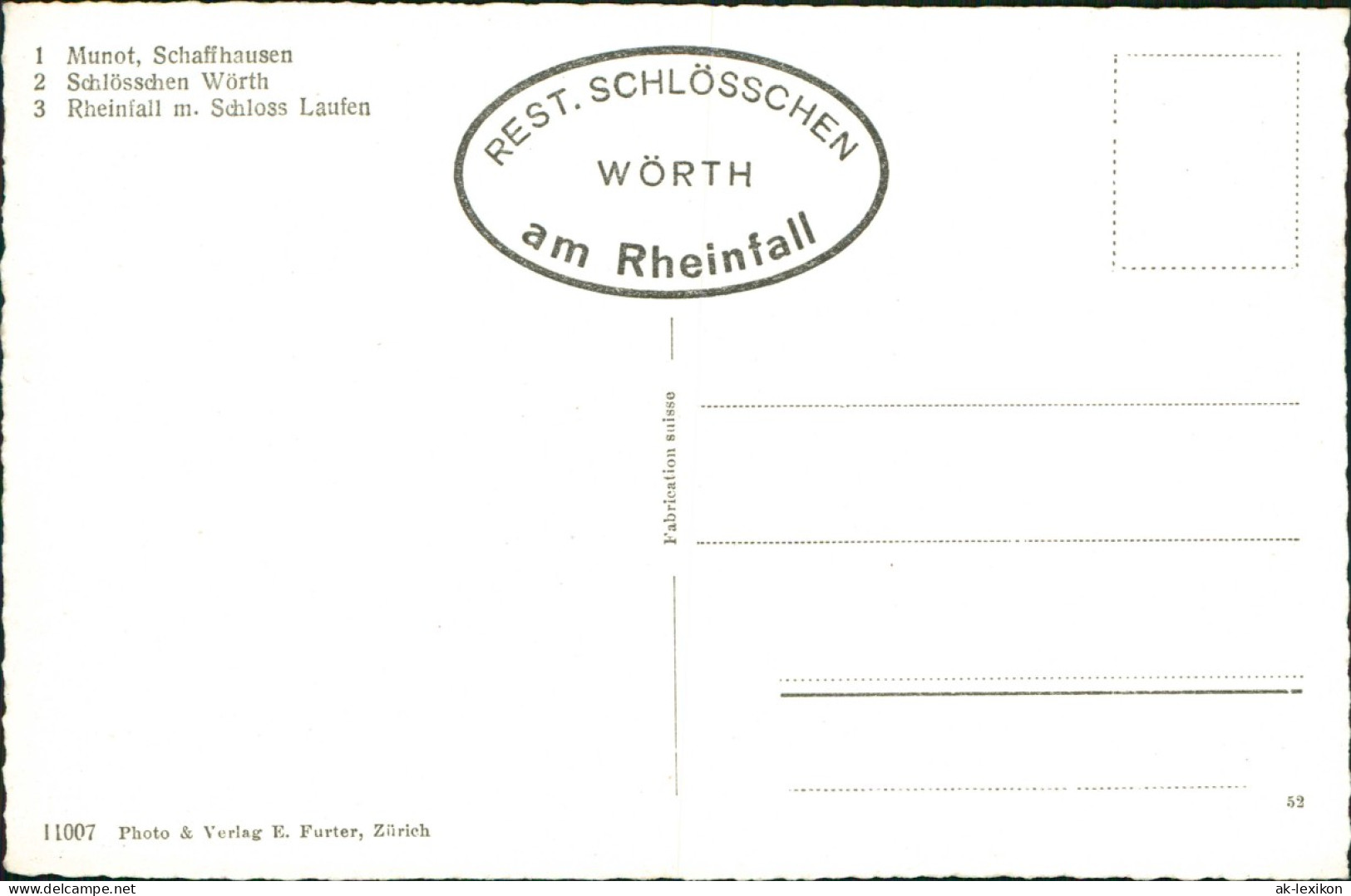 Neuhausen Am Rheinfall Rheinfall, Munot Schaffhausen, Schlösschen Wörth   1960 - Other & Unclassified