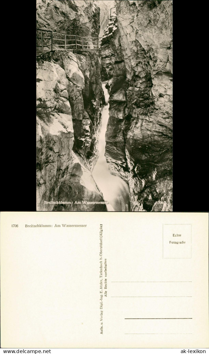 Tiefenbach-Oberstdorf (Allgäu) Breitachklamm   Am Wassermesser 1960 - Oberstdorf