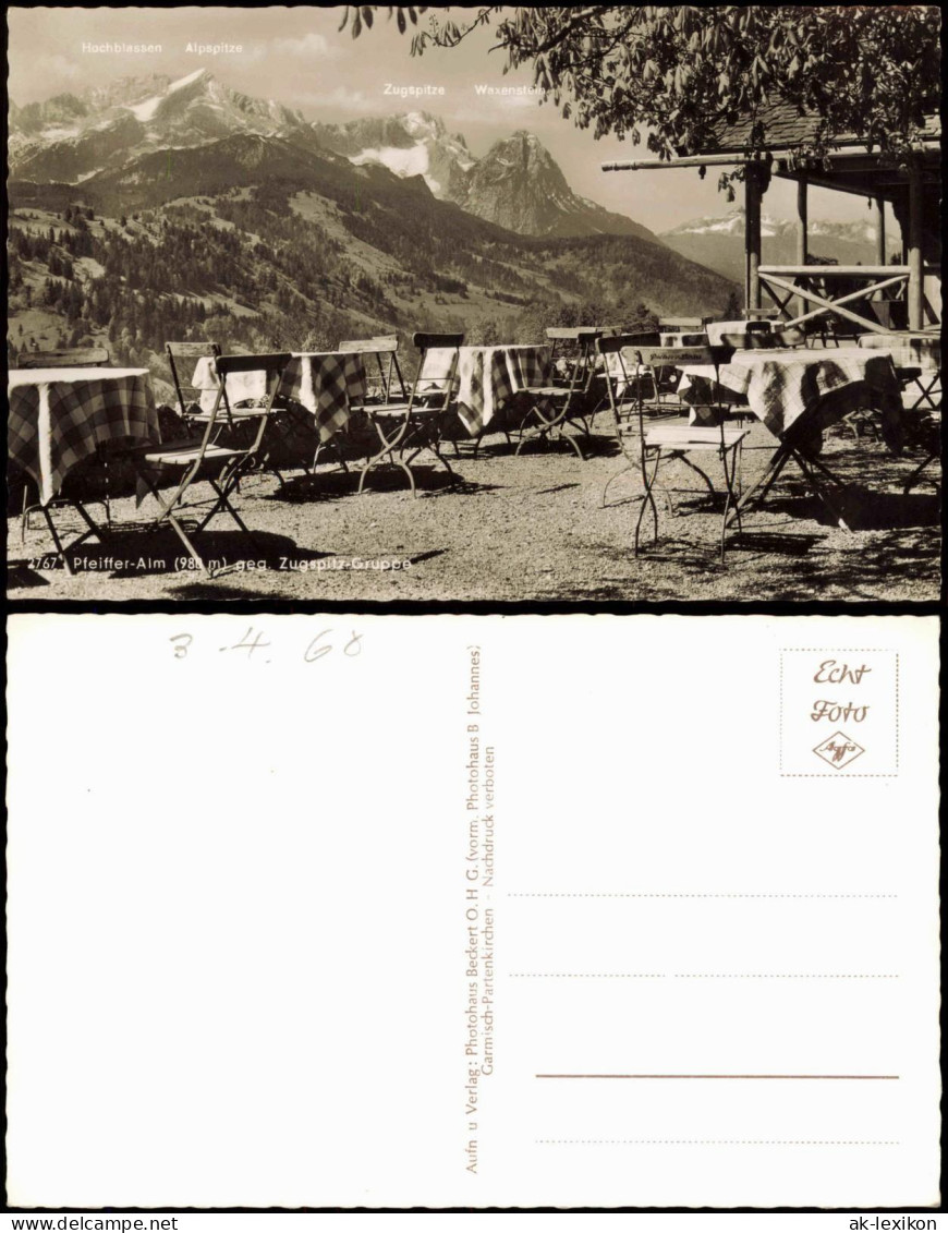 Garmisch-Partenkirchen Umland-Ansicht Pfeiffer-Alm Geg. Zugspitz Gruppe 1968 - Garmisch-Partenkirchen