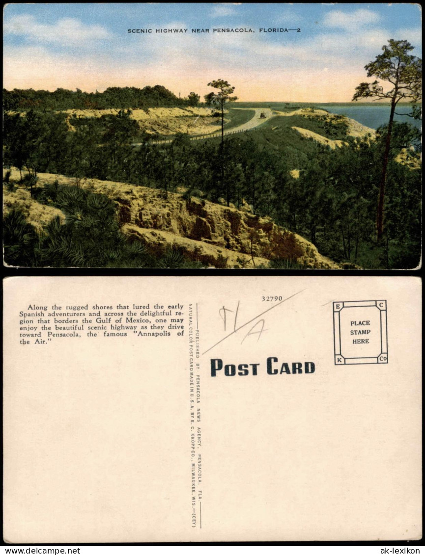 Postcard Pensacola Florida Scenic Highway 1915 - Andere & Zonder Classificatie