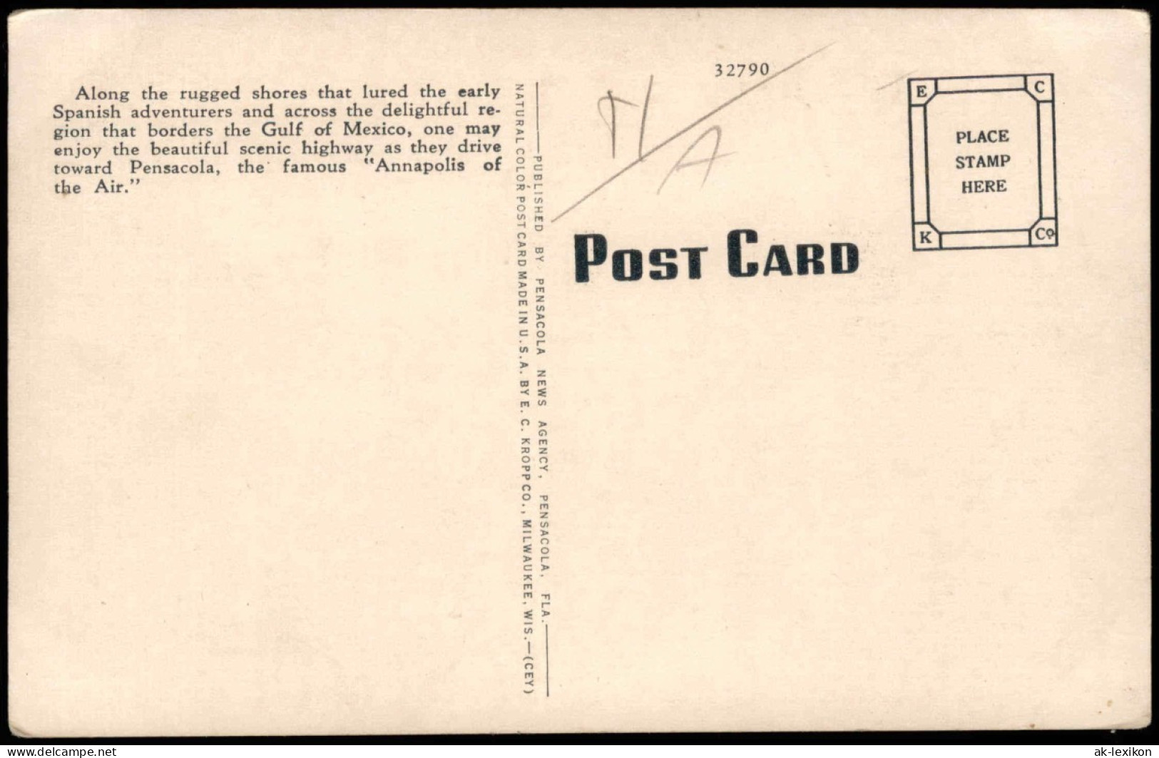 Postcard Pensacola Florida Scenic Highway 1915 - Andere & Zonder Classificatie