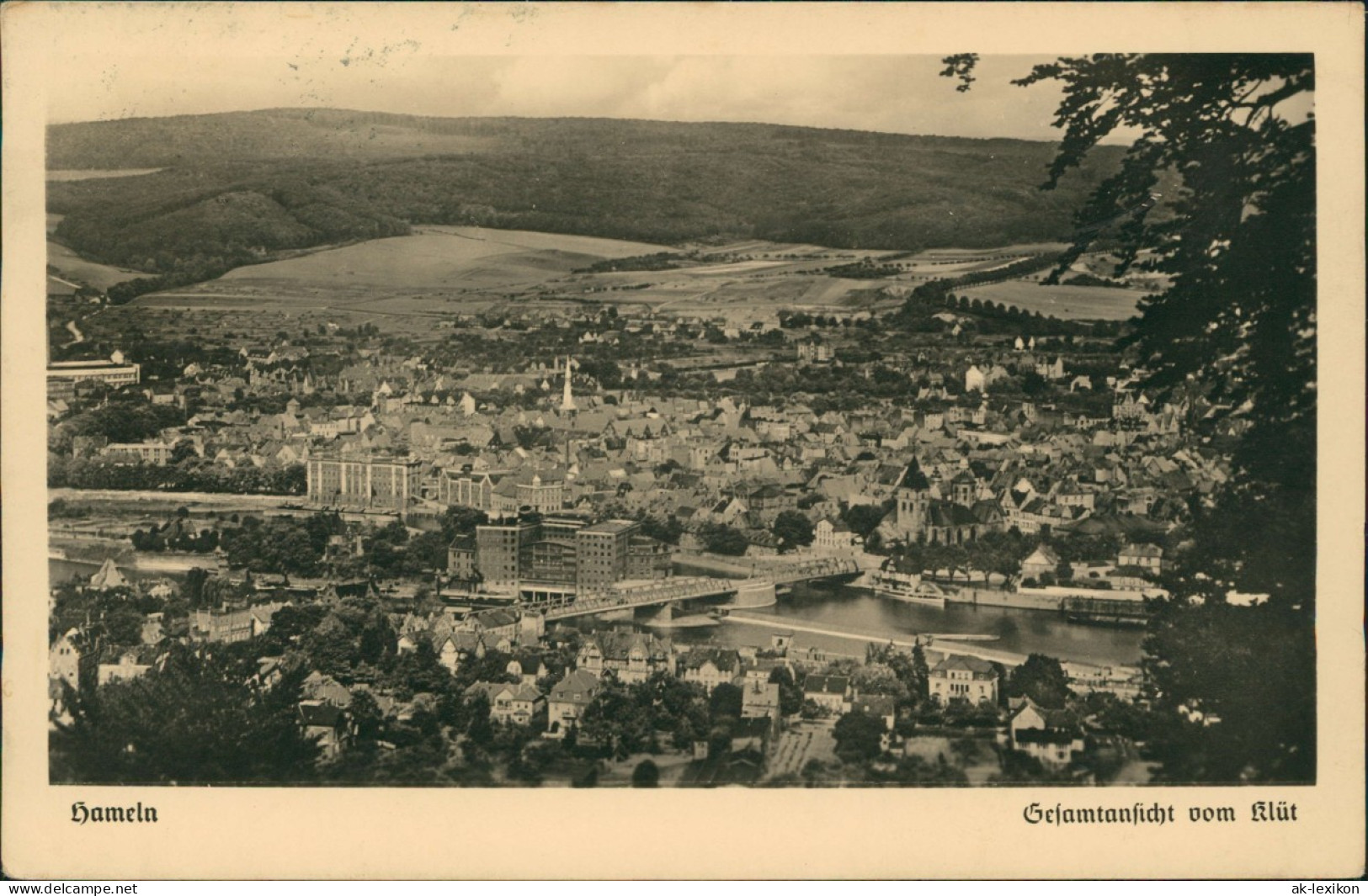 Ansichtskarte Hameln Panorama-Ansicht Gesamtansicht Vom Klüt 1950 - Hameln (Pyrmont)