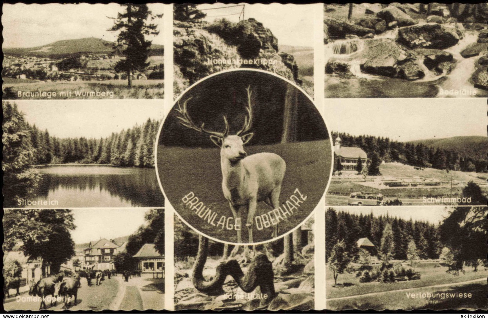 Ansichtskarte Braunlage Mehrbildkarte Mit Diversen Ortsansichten 1961 - Braunlage