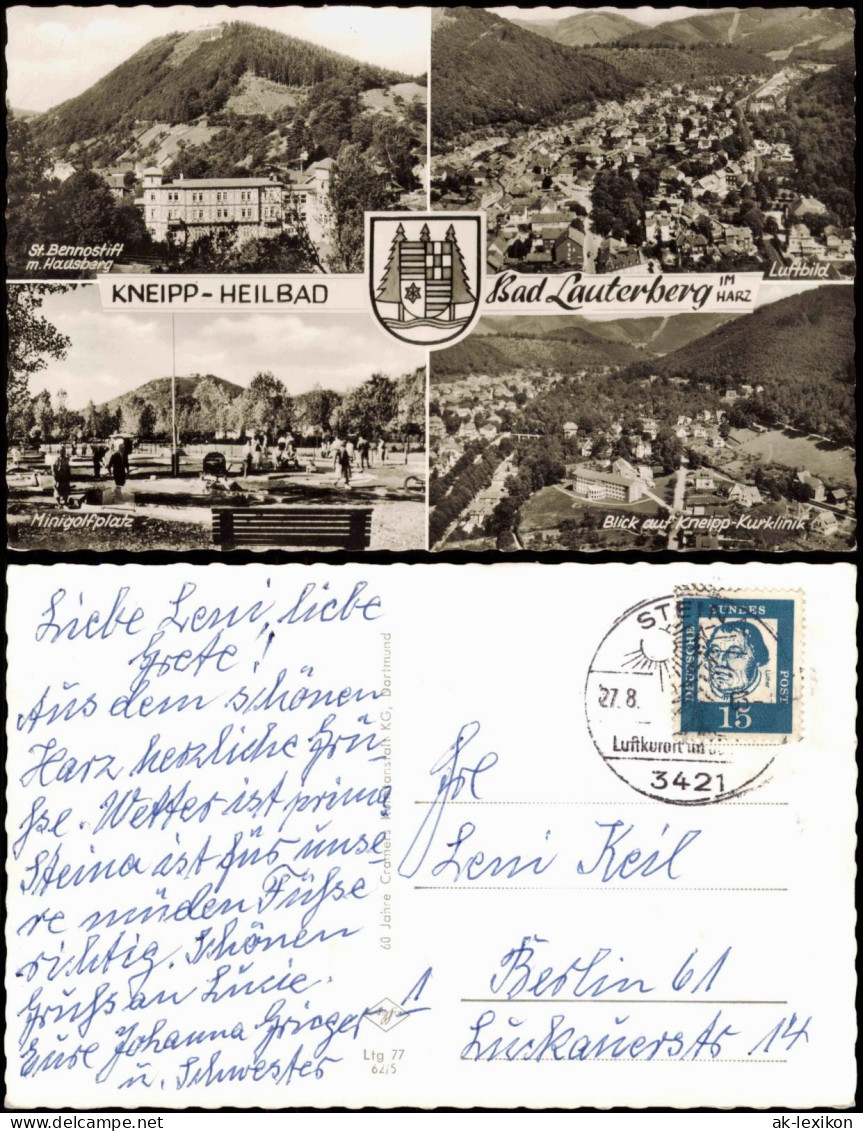 Lauterberg Harz Mehrbild-AK  Luftbild St. Bennostift Minigolfplatz 1963/1962 - Bad Lauterberg