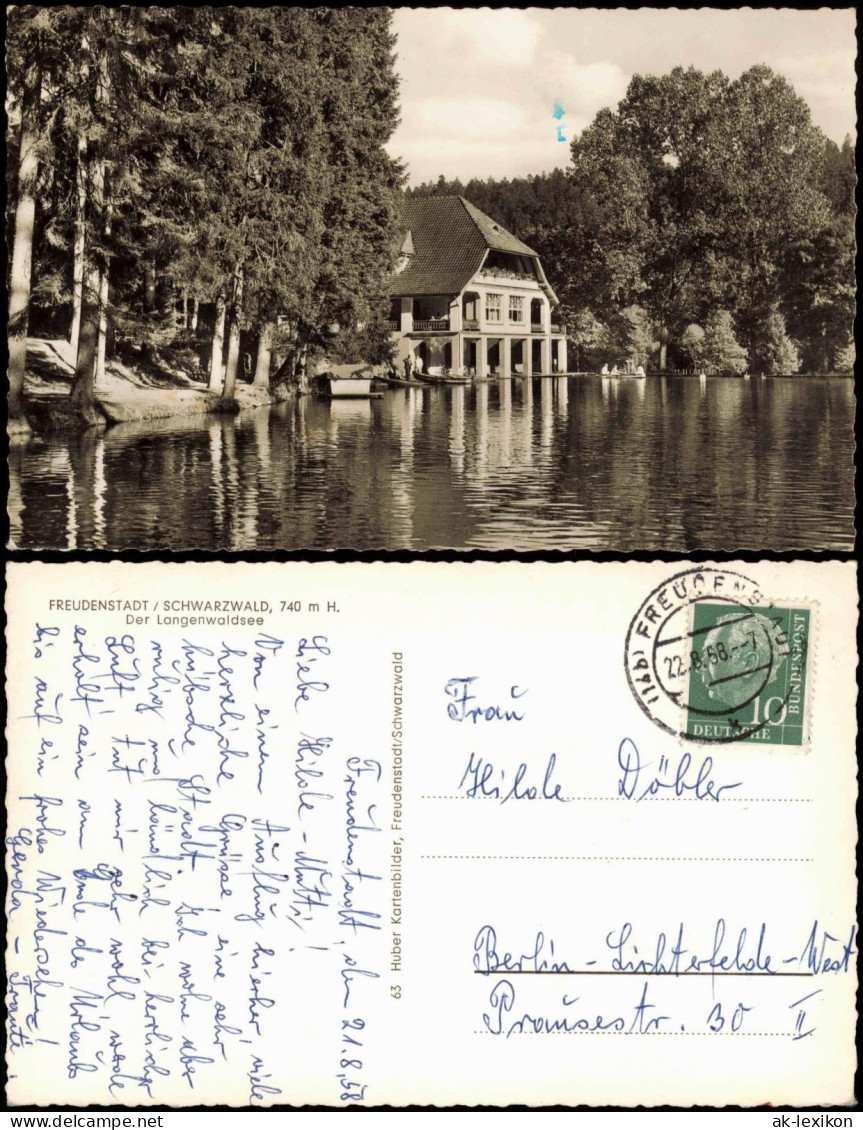 Ansichtskarte Freudenstadt Der Langenwaldsee, Restaurant 1958 - Freudenstadt