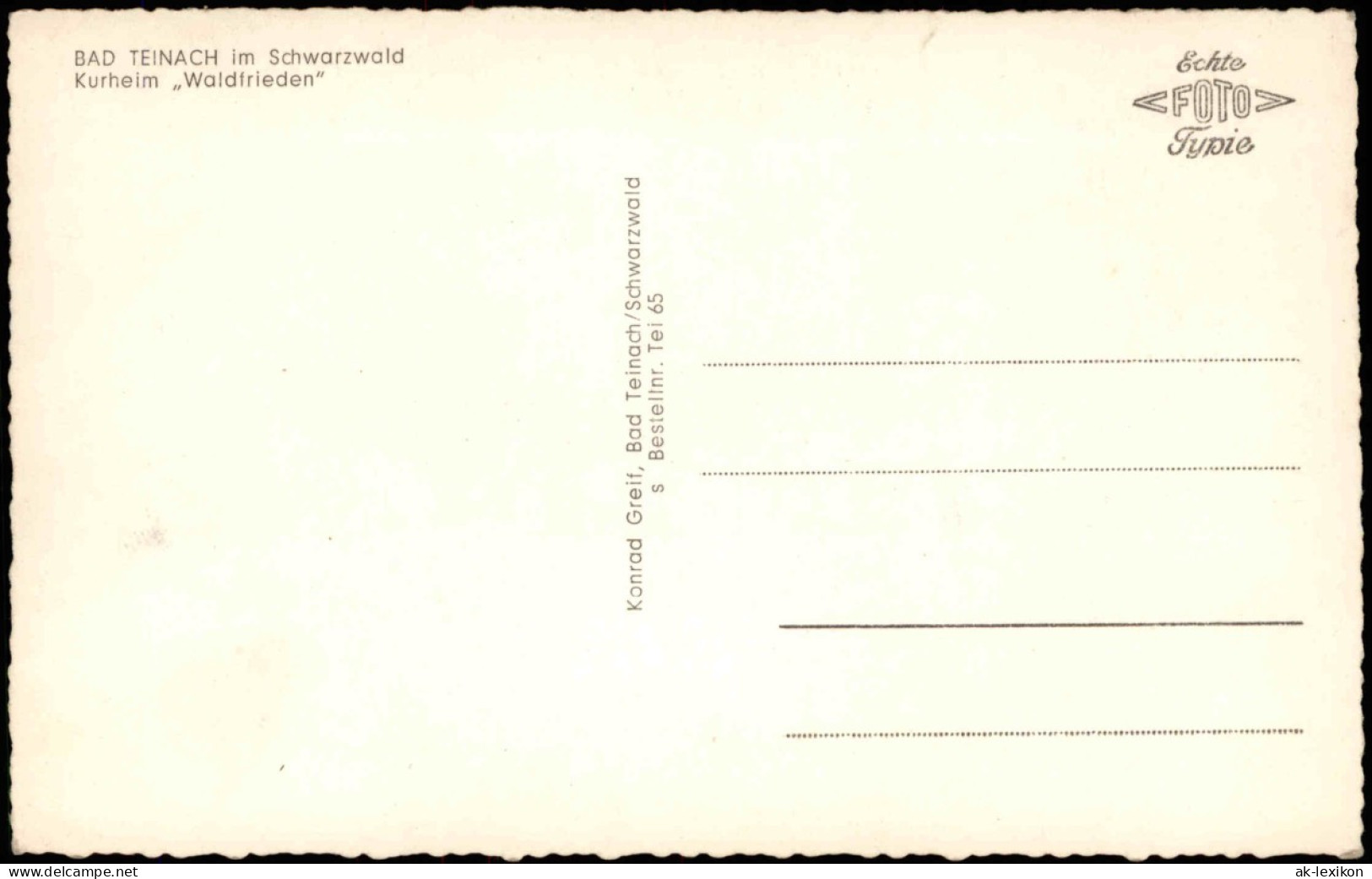 Ansichtskarte Bad Teinach-Zavelstein Kurheim Waldfrieden 1961 - Bad Teinach