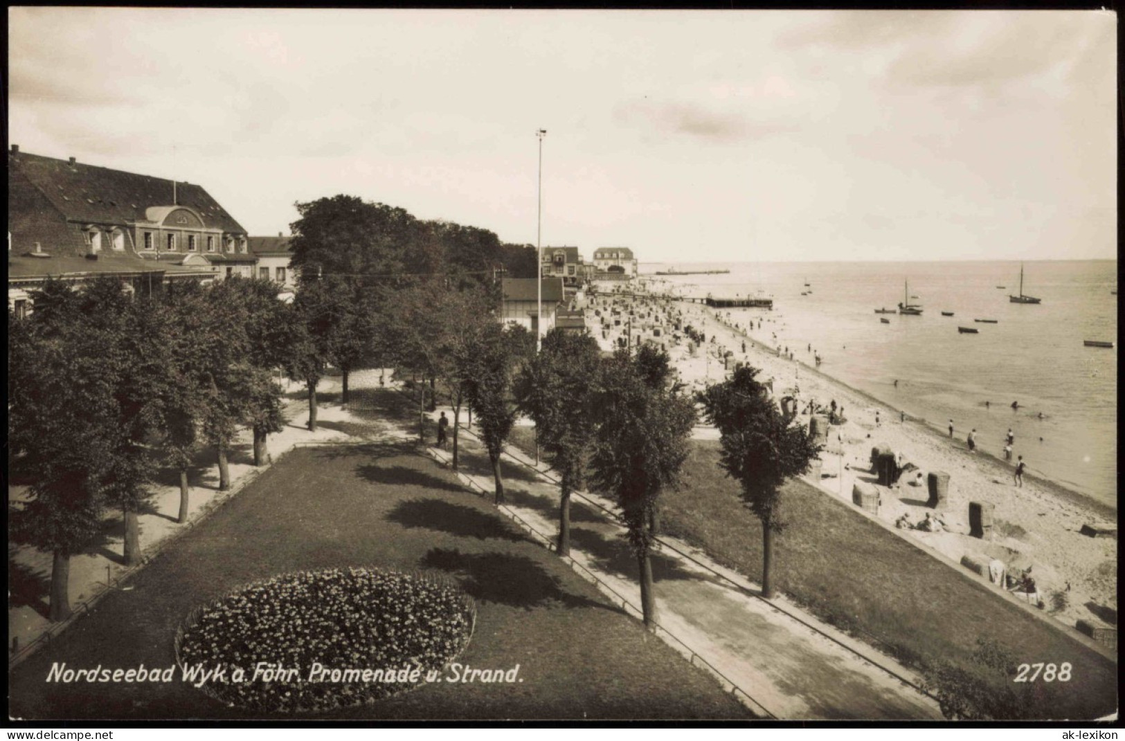Ansichtskarte Wyk (Föhr) Promenade Und Strand 1938 - Autres & Non Classés