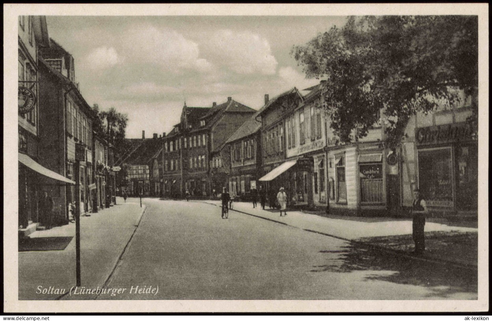 Ansichtskarte Soltau Straßenpartie, Geschäfte 1940 - Soltau