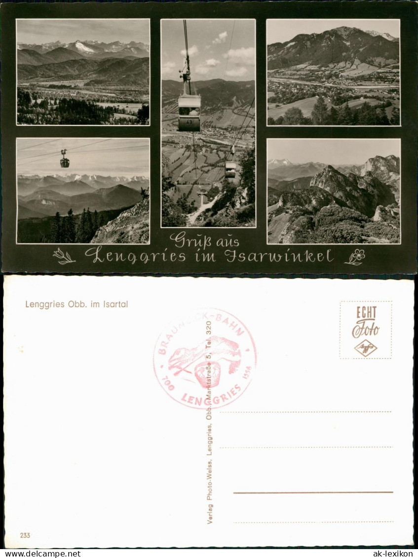 Ansichtskarte Lenggries MB: Umland Und Seilbahnen 1961 - Lenggries