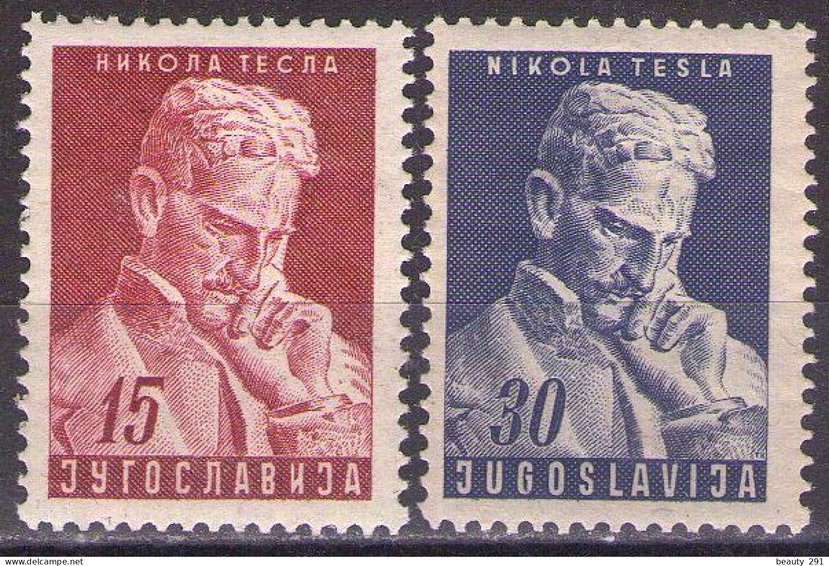 Yugoslavia 1953 - Nikola Tesla - Mi 712-713 - MNH**VF - Unused Stamps