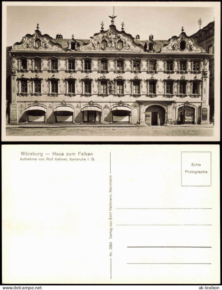 Ansichtskarte Würzburg Gebäude-Ansicht Haus Zum Falken 1940 - Würzburg