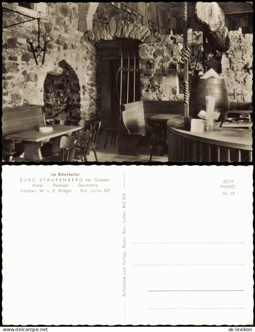 Ansichtskarte Staufenberg Hessen Burg - Im Ritterkeller Gaststätte 1962 - Autres & Non Classés