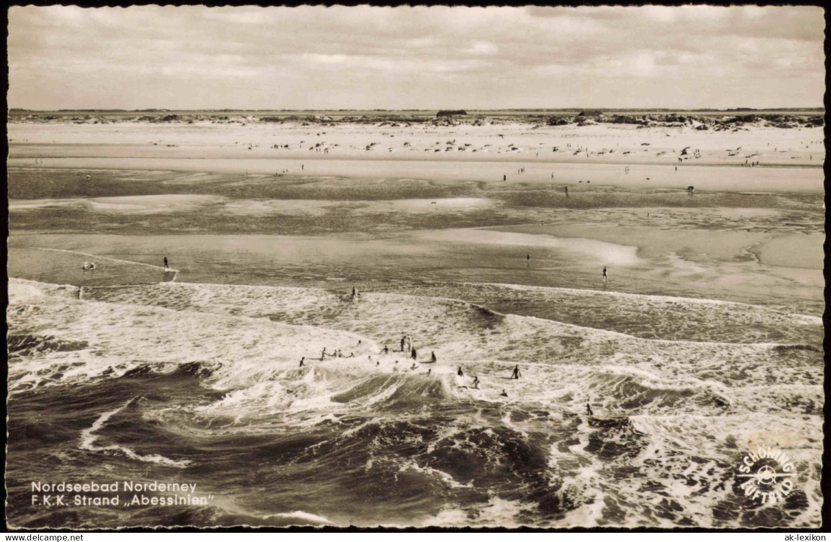 Ansichtskarte Norderney Luftbild F.K.K. Strand Abessinien 1961 - Norderney