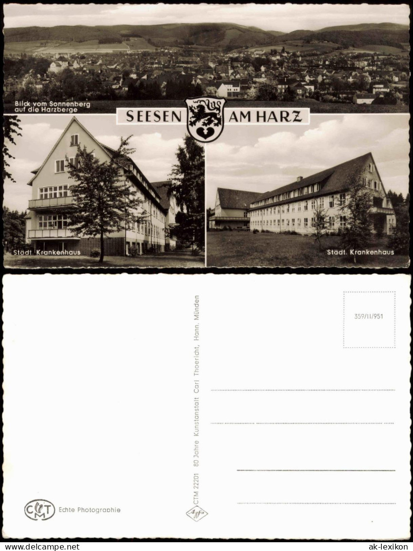 Ansichtskarte Seesen Städt. Krankenhaus, Stadt - 3 Bild 1963 - Seesen