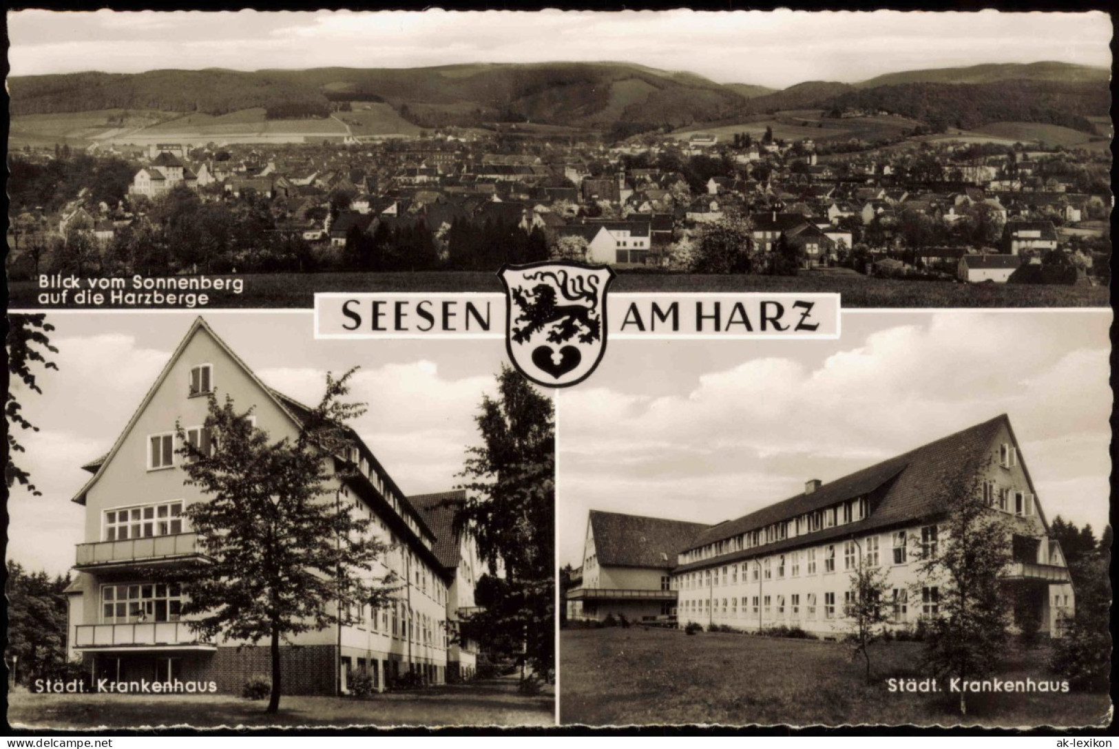 Ansichtskarte Seesen Städt. Krankenhaus, Stadt - 3 Bild 1963 - Seesen