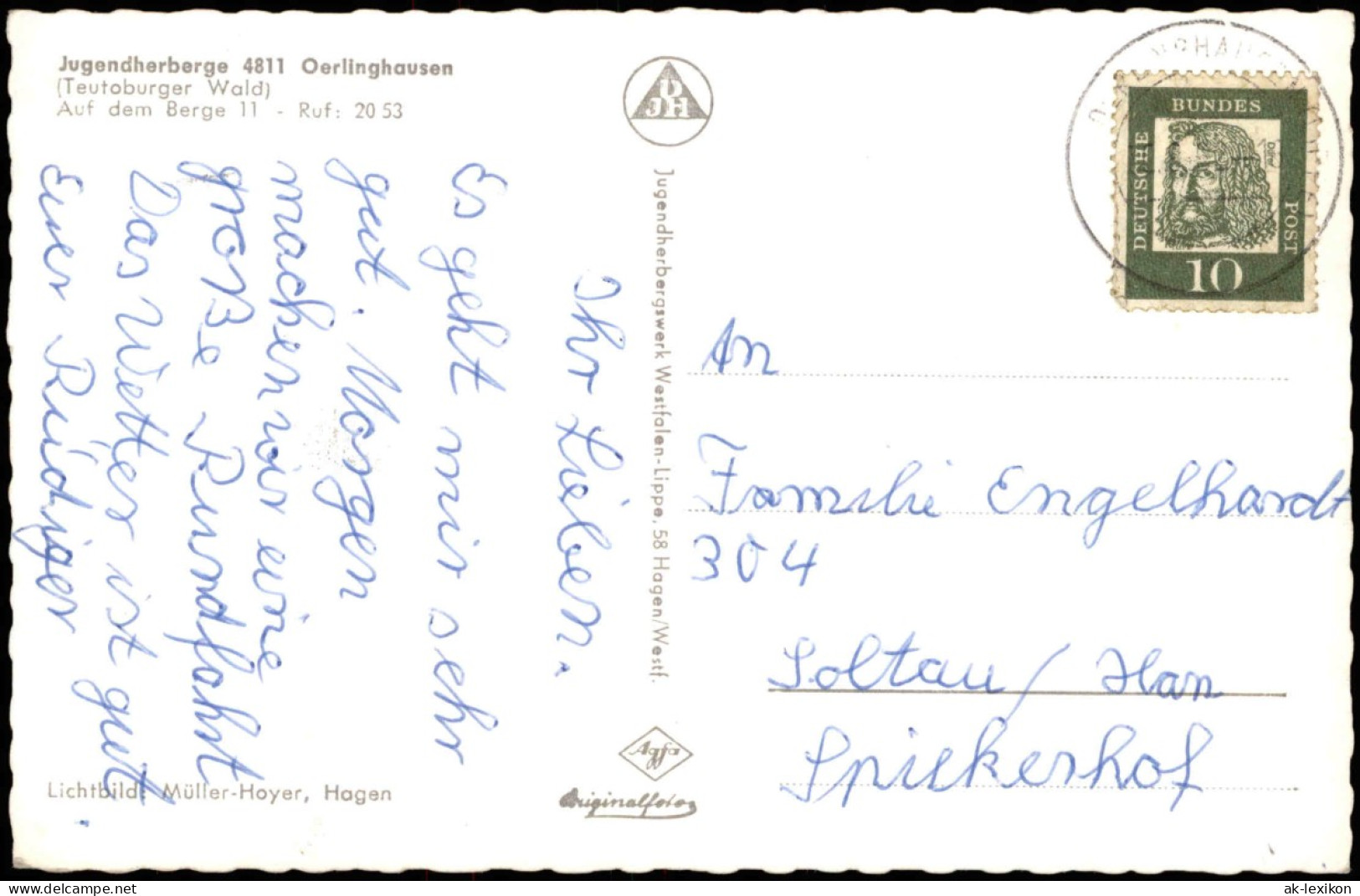 Ansichtskarte Oerlinghausen Jugendherberge Teutoburger Wald 1962 - Other & Unclassified