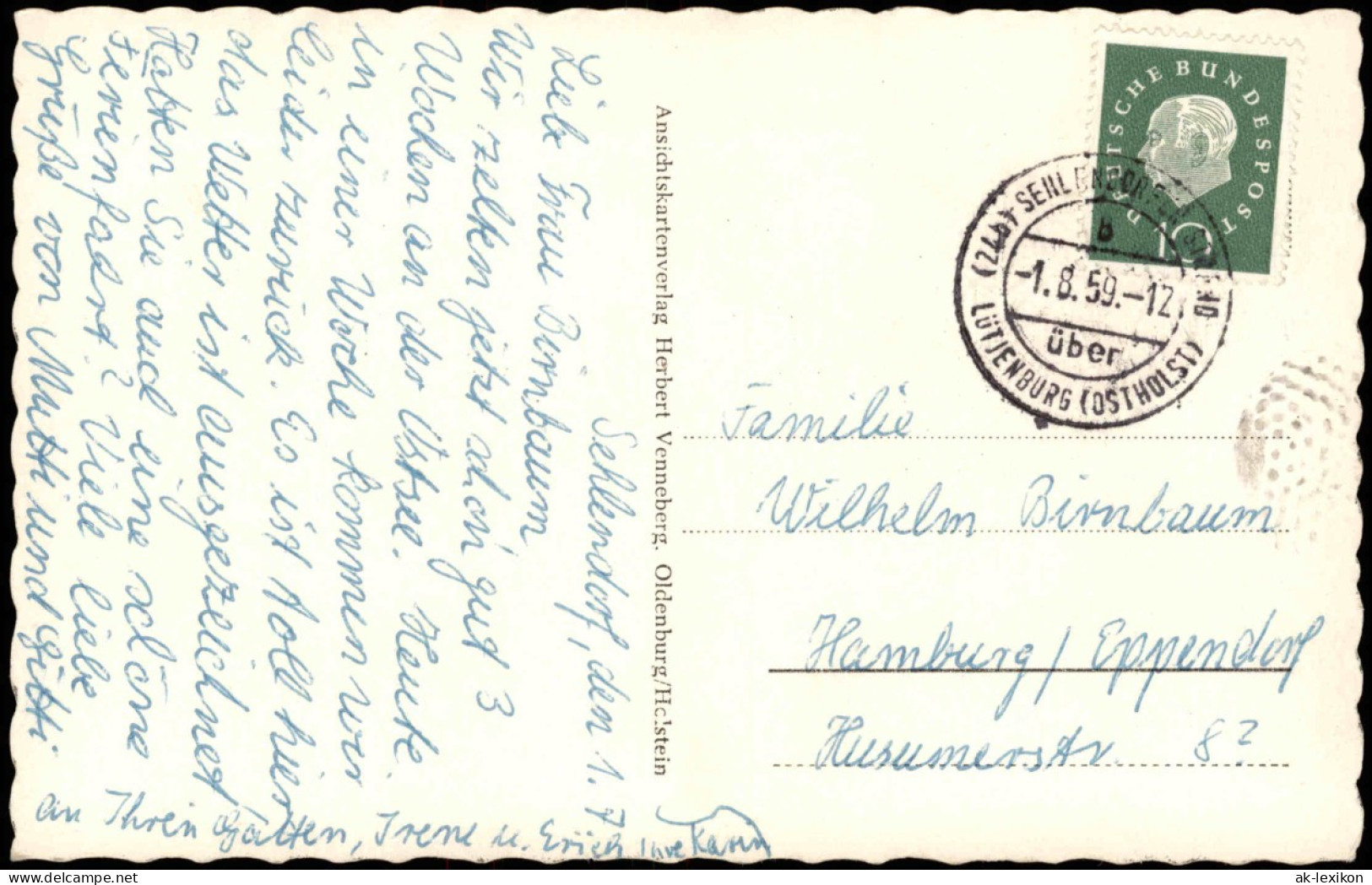 Meer Nordsee Schwere Brandung 1959  Gel. Landpoststempel über Lütjenburg - Andere & Zonder Classificatie