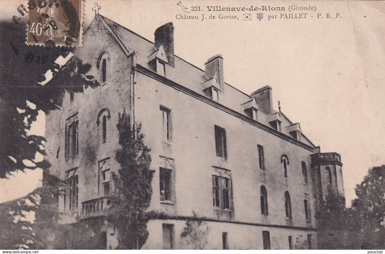 EP 30-(33) VILLENAVE DE RIONS - CHATEAU J. DE GORSSE PAR PAILLET - Sonstige & Ohne Zuordnung