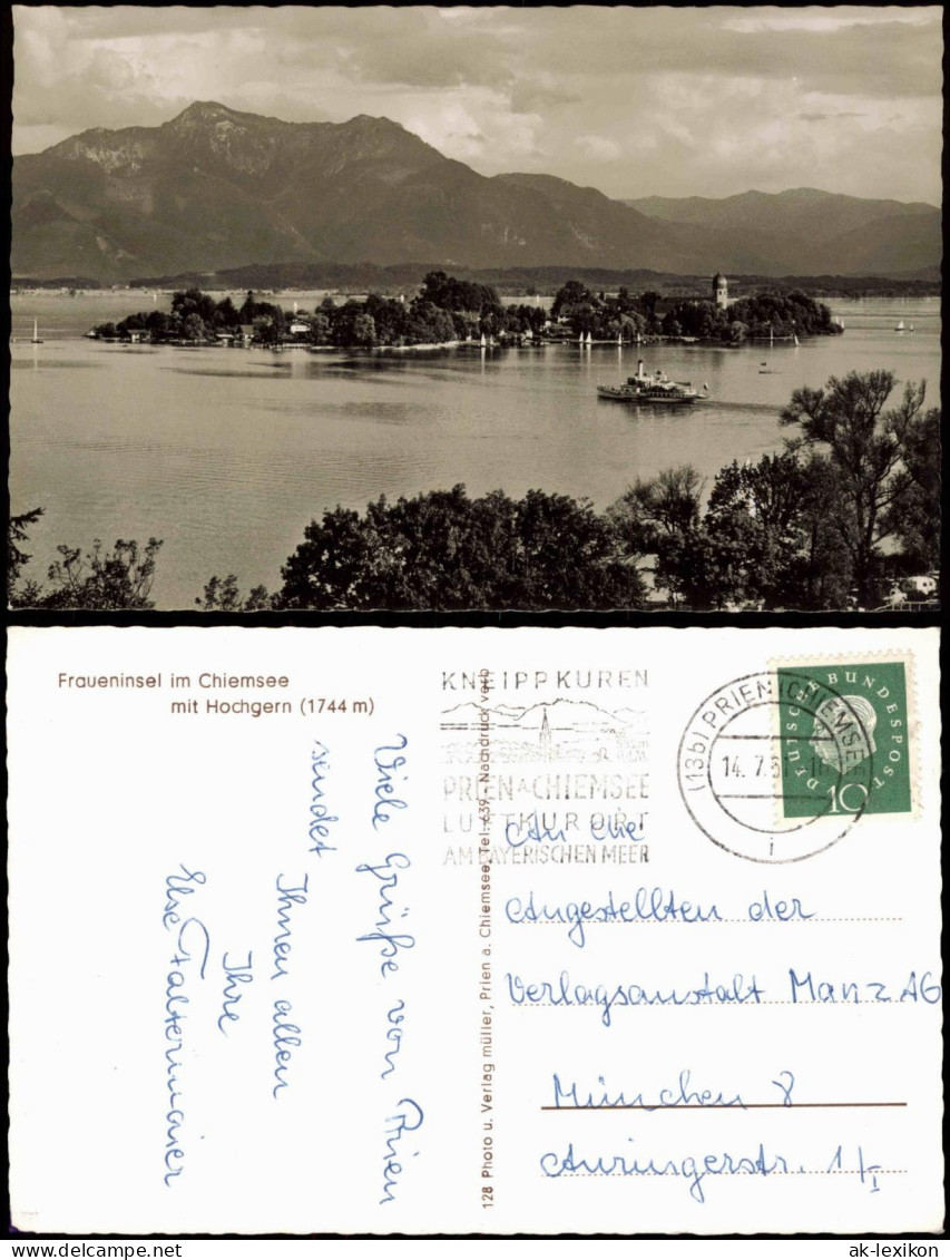 Ansichtskarte Chiemsee Fraueninsel Im Chiemsee, Dampfer 1961 - Chiemgauer Alpen