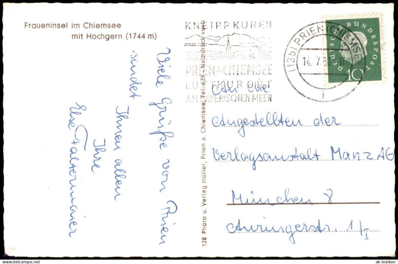 Ansichtskarte Chiemsee Fraueninsel Im Chiemsee, Dampfer 1961 - Chiemgauer Alpen