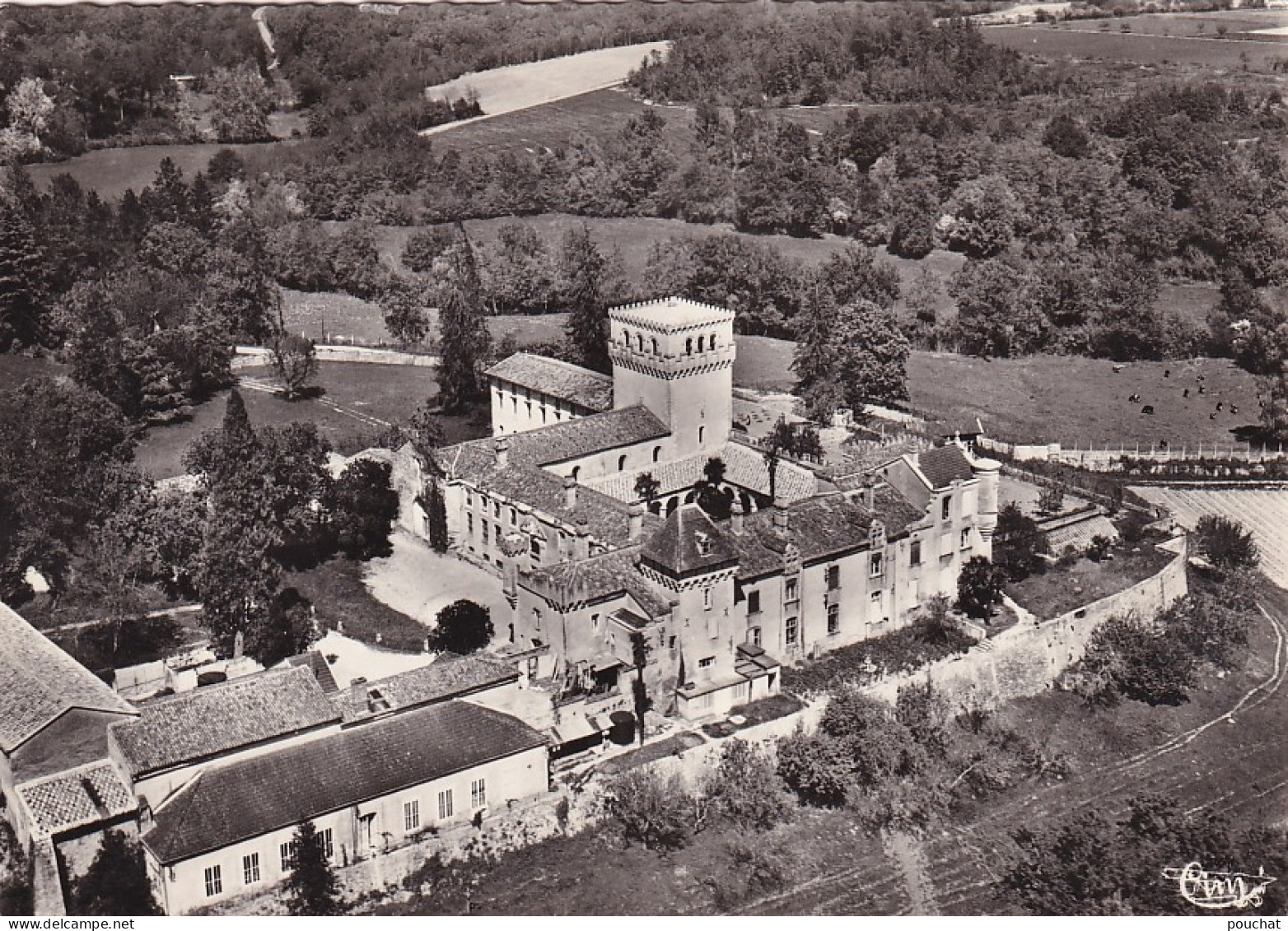 EP Nw-(33) AUROS - ABBAYE CISTERCIENNE SAINTE MARIE DU RIVET - VUE AERIENNE - Autres & Non Classés