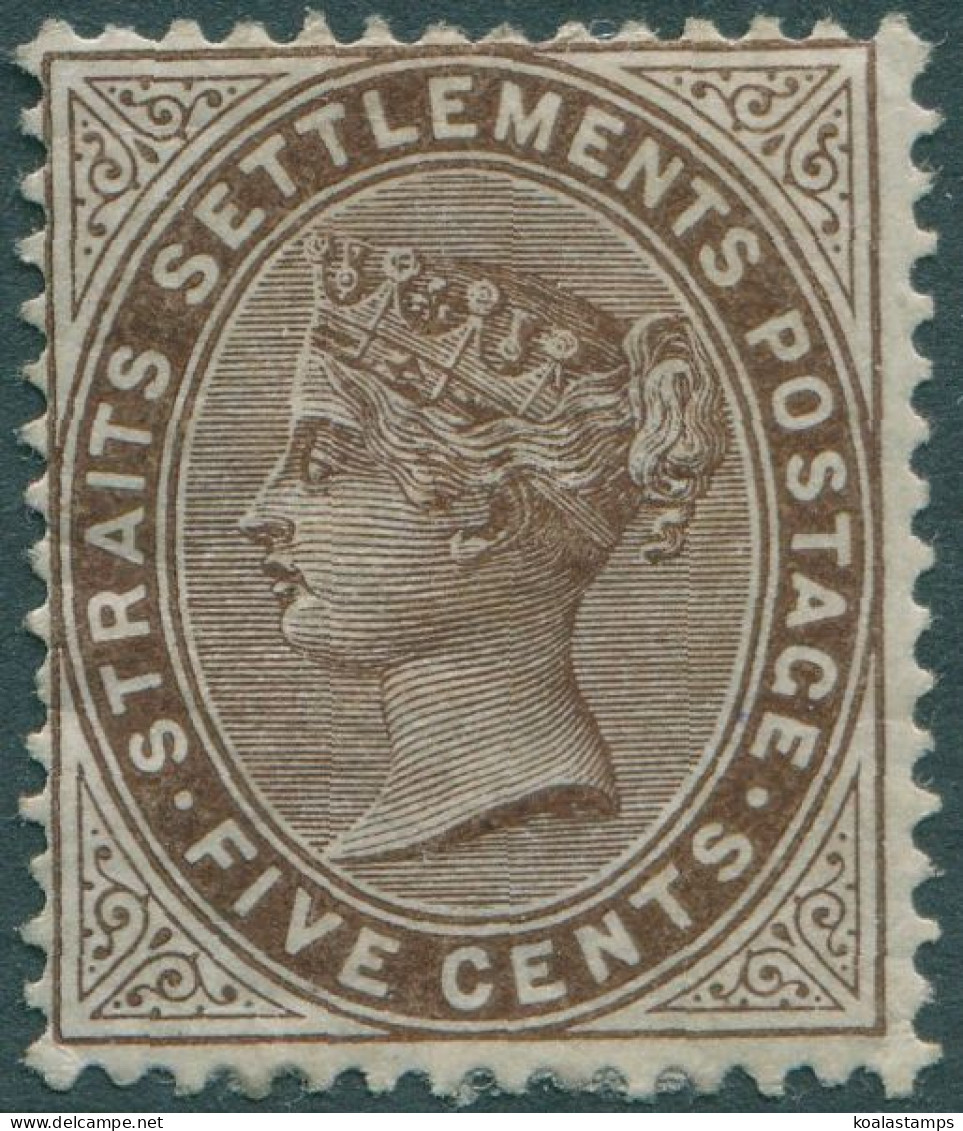 Malaysia Straits Settlements 1882 SG99 5c Brown QV MH - Straits Settlements