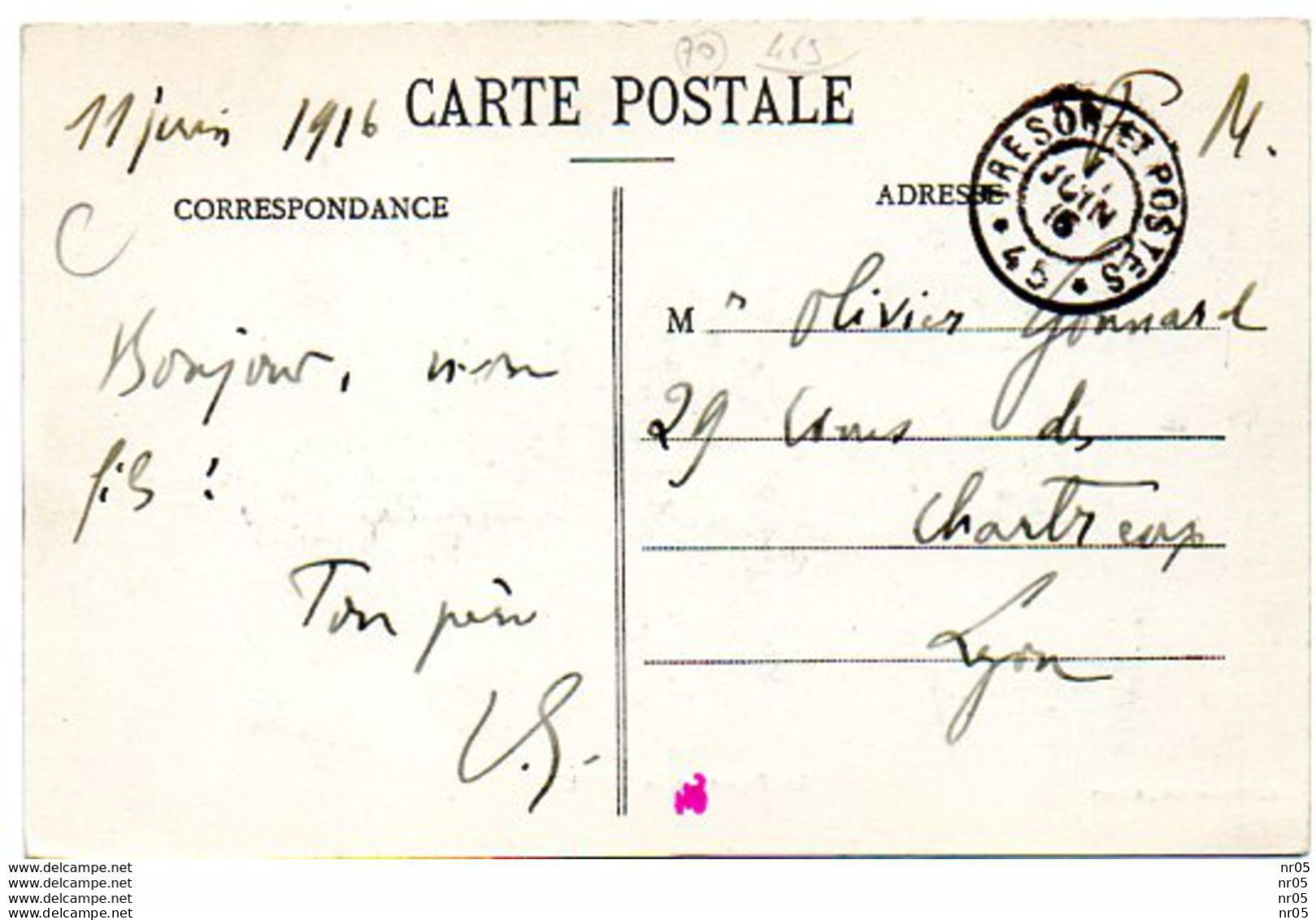 Guerre 14-18 - Franchise Militaire  Cachet " Tresor Et Postes 45 " 11 .06.1916 CP  Les Papeteries De SEVEUX - WW I