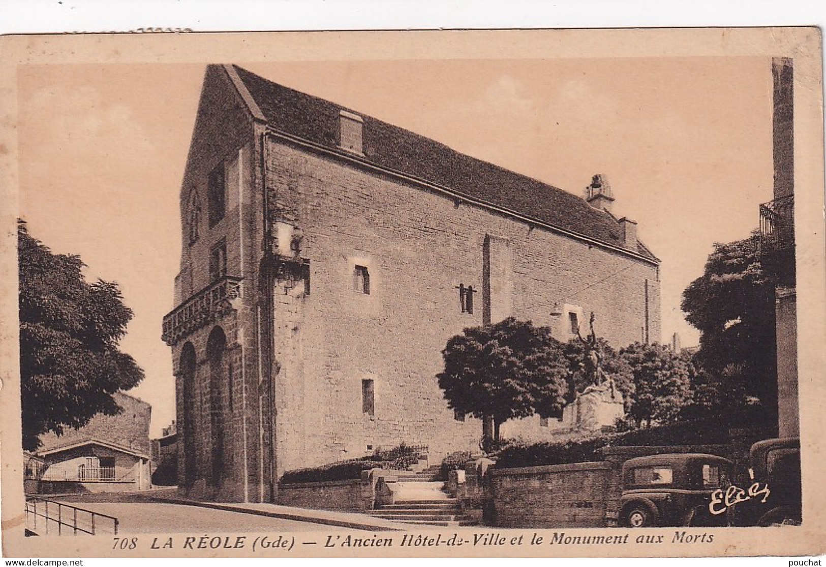 EP Nw-(33) LA REOLE - L'ANCIEN HOTEL DE VILLE ET LE MONUMENT AUX MORTS - La Réole