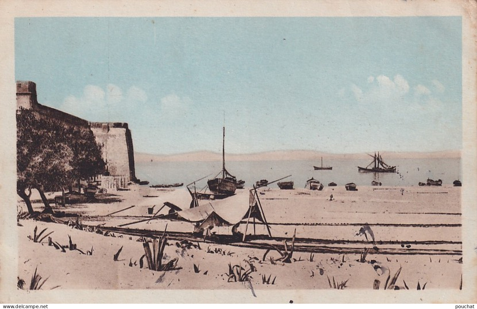 FI 28- HAMMAMET ( TUNISIE ) - LA PLAGE ET LE GOLFE - CARTE COLORISEE - Tunisie