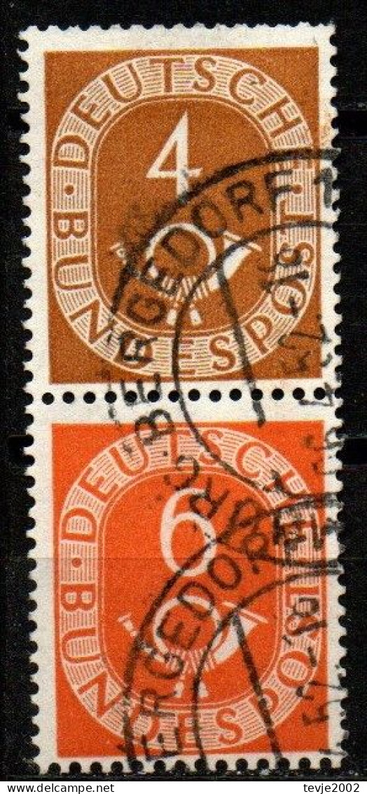 Bund 1951 - Zusammendruck Mi.Nr. S1 - Gestempelt Used - Posthorn - Zusammendrucke