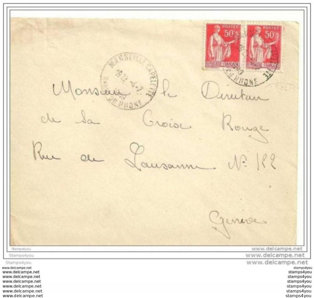 72 - 19 - Lettre Envoyée De Marseille à La Croix Rouge Genève 1940 - Guerre De 1939-45