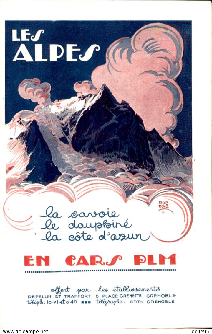 France - Les Alpes En Cars PLM - 1925 - Prospectus P.24 - Complete - Dépliants Turistici