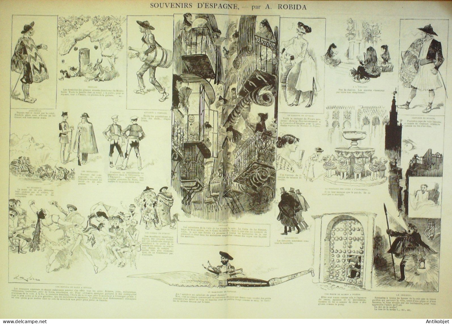 La Caricature 1885 N°269 Souvenirs D'Espagne Robida Gino Trock - Zeitschriften - Vor 1900