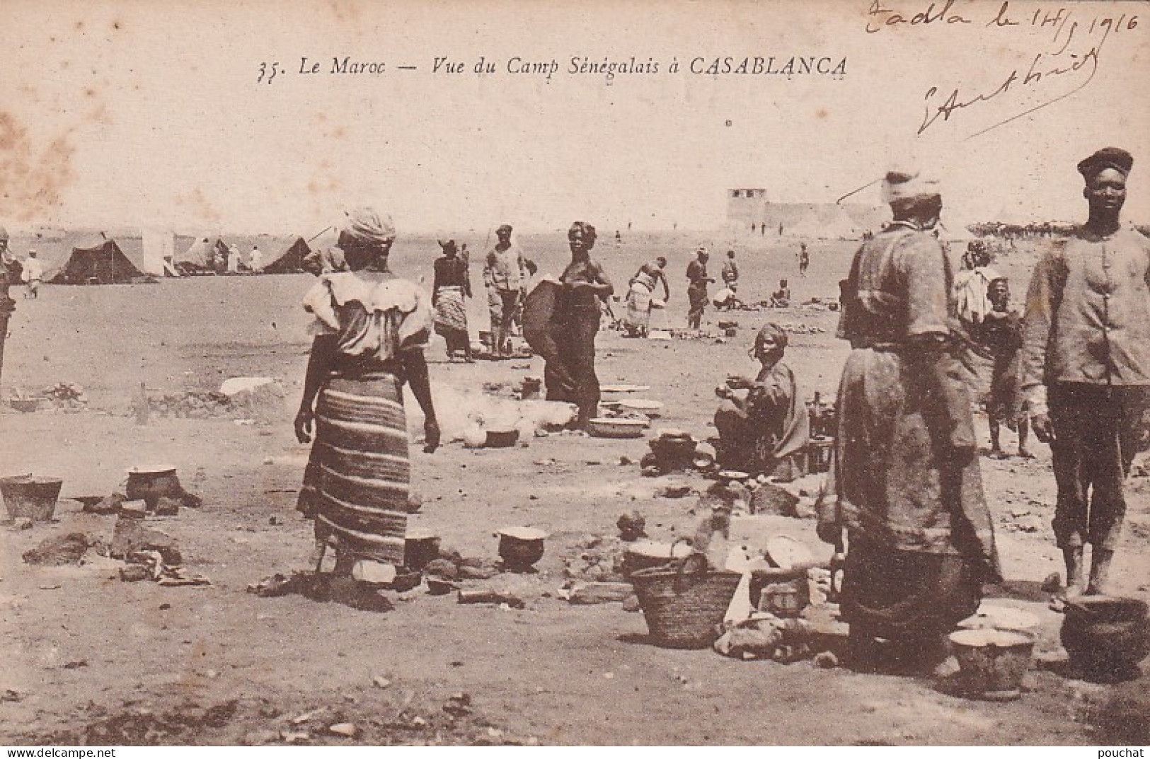 FI 29- VUE DU CAMP SENEGALAIS A CASABLANCA , MAROC - ANIMATION - Casablanca