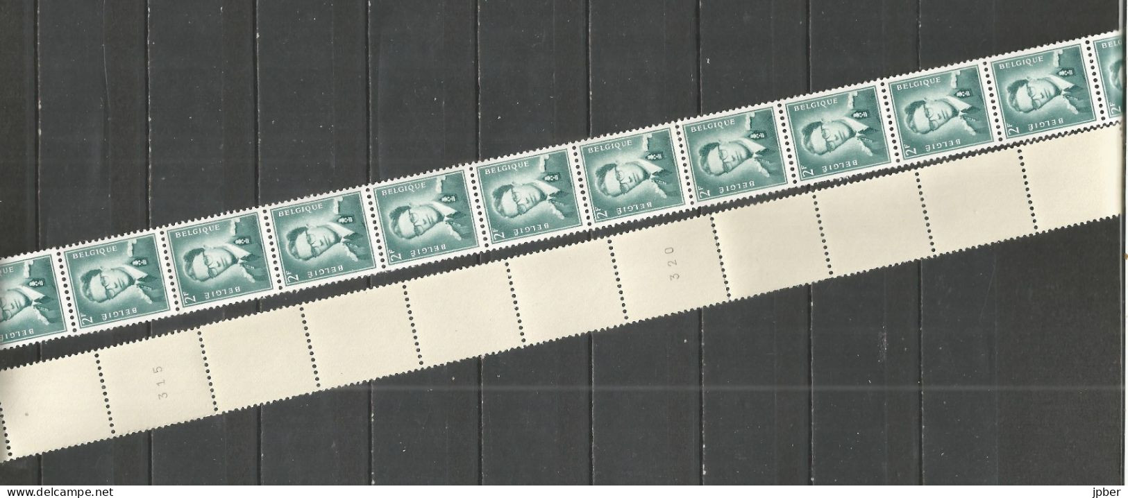 Belgique - Baudouin "Lunettes" Bande 45 Timbres Avec N° 315 à 355 Au Verso - 9 X N° R38 - Rollen