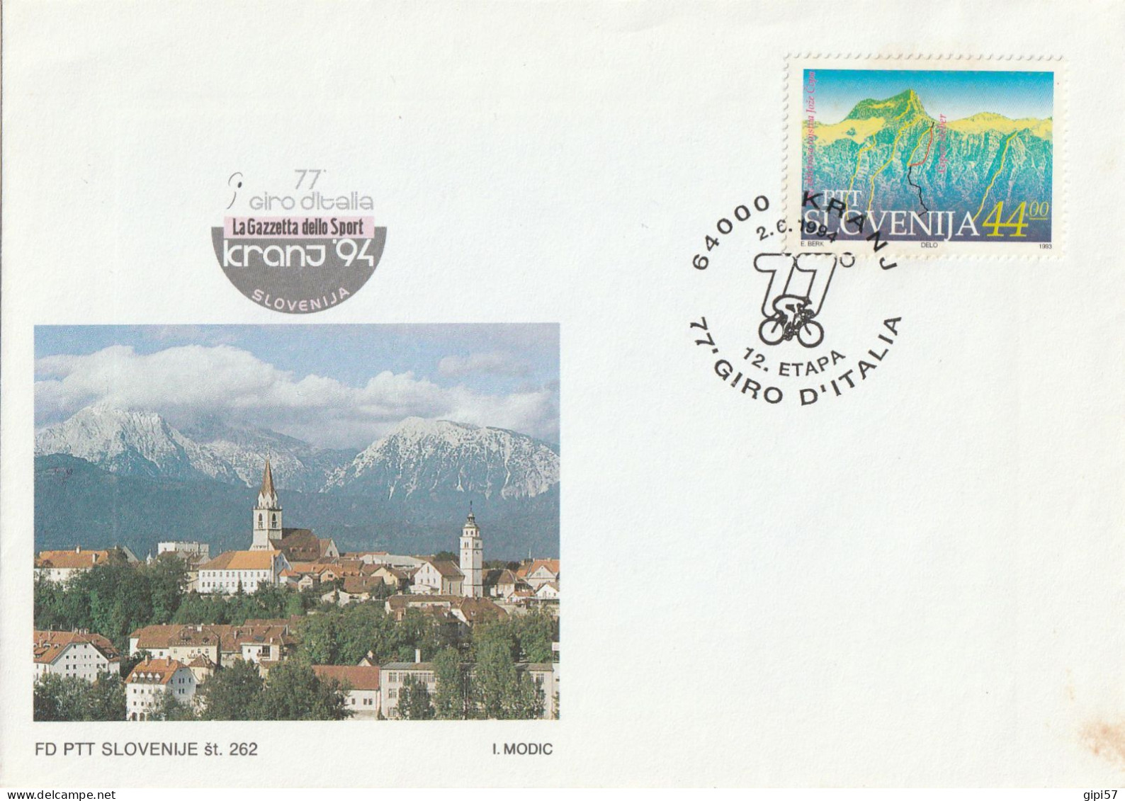 CICLISMO 77. GIRO D'ITALIA 1994 - TAPPA KRANJ. SLOVENIA. ANNULLO SPECIALE KRANJ SU BUSTA DEDICATA - Radsport