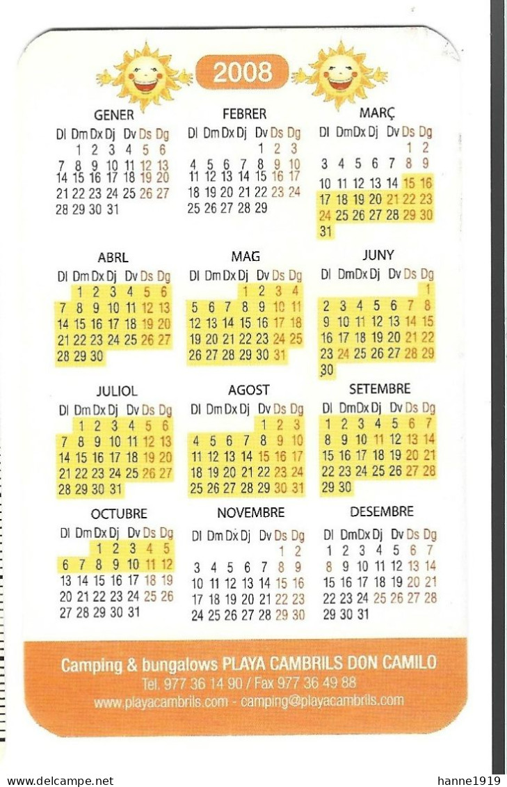 Playa Cambrils Don Camilo Calendario 2008 Camping & Bungalows Calendrier Htje - Kleinformat : 2001-...